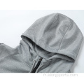 Sweat à capuche à fermeture éclair personnalisée Hoodies gris de style vierge
